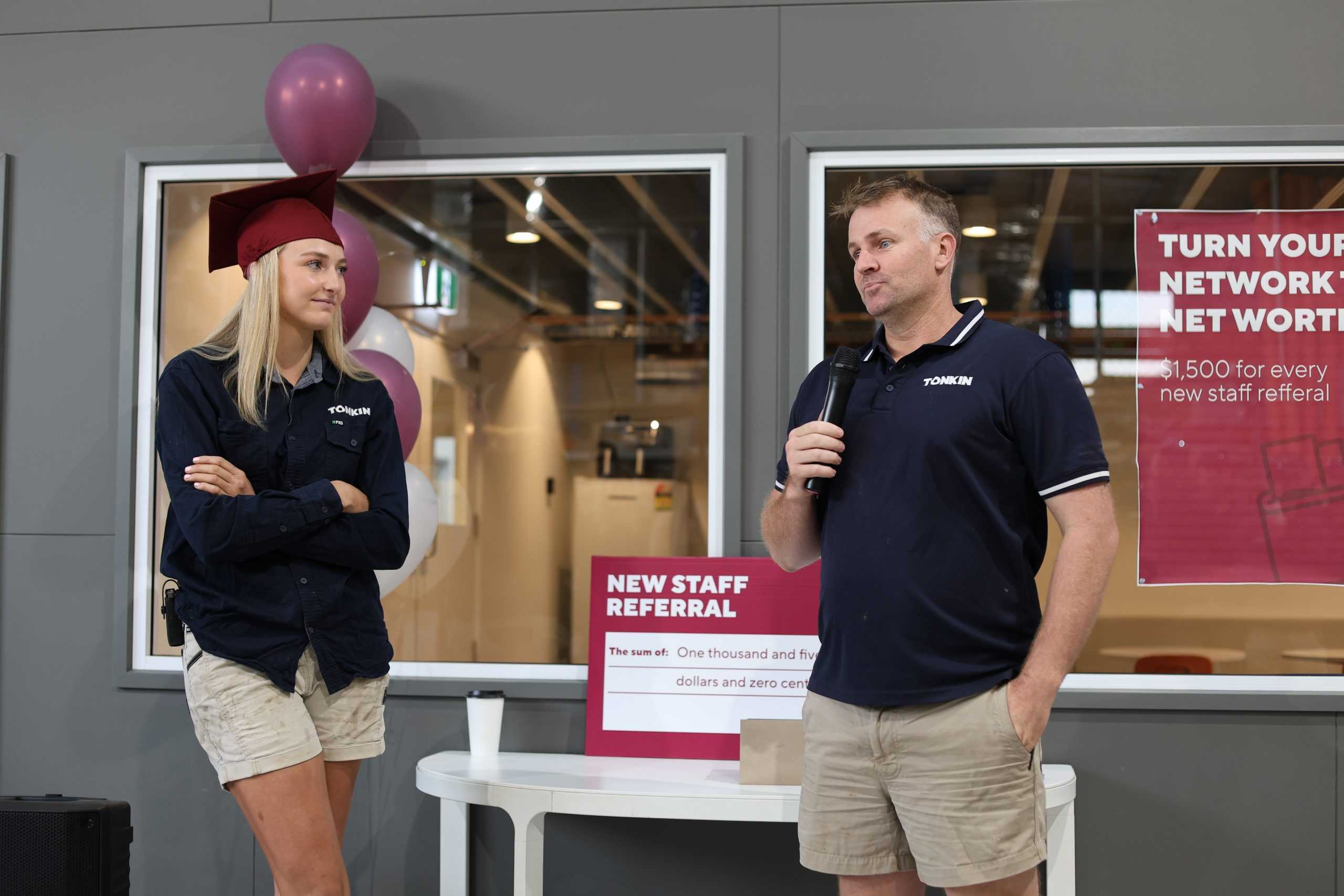 Sophie O'Connor celebrating completing her apprenticeship.